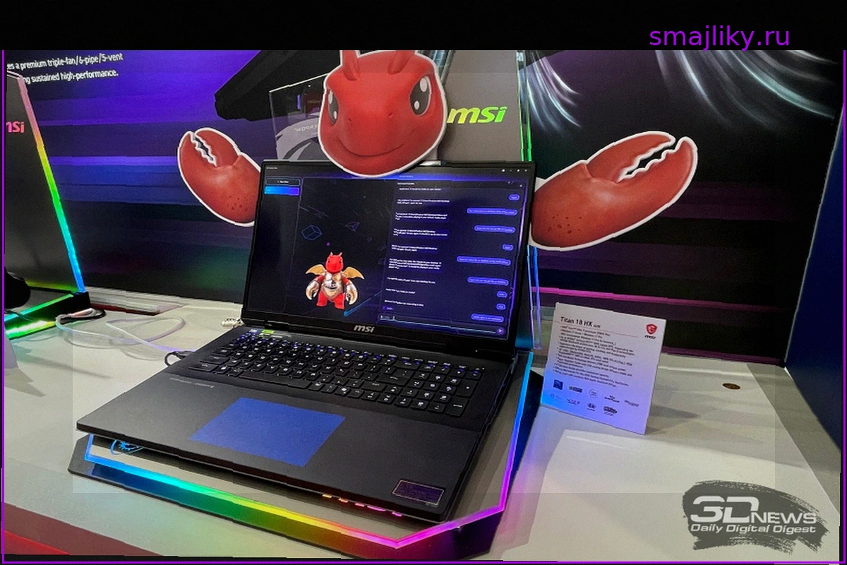 Репортаж со стенда MSI на Computex 2026: первый ноутбук на Nvidia RTX Spark, юбилейный Titan с RTX 5090 и другие новинки